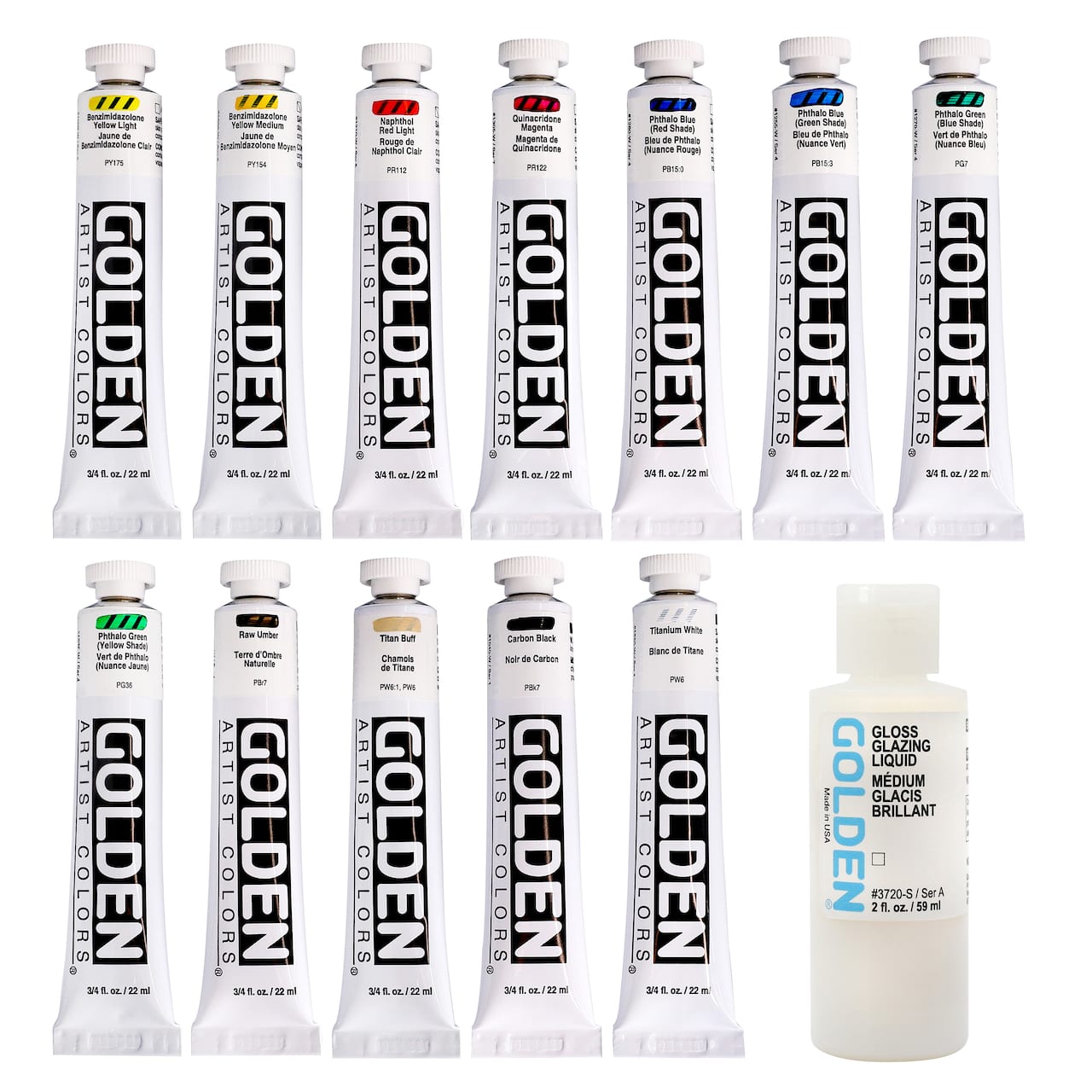 Golden® Heavy Body Acrylic 12 Colour Mixing Set